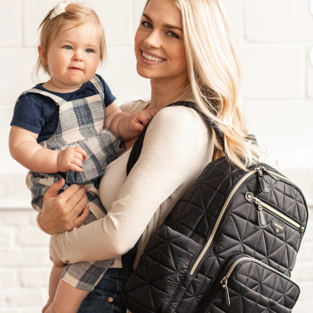 New Momma Sale! New! Twelve Little Designer Black Quilted Companion Diaper Bag - Picture 4 of 10